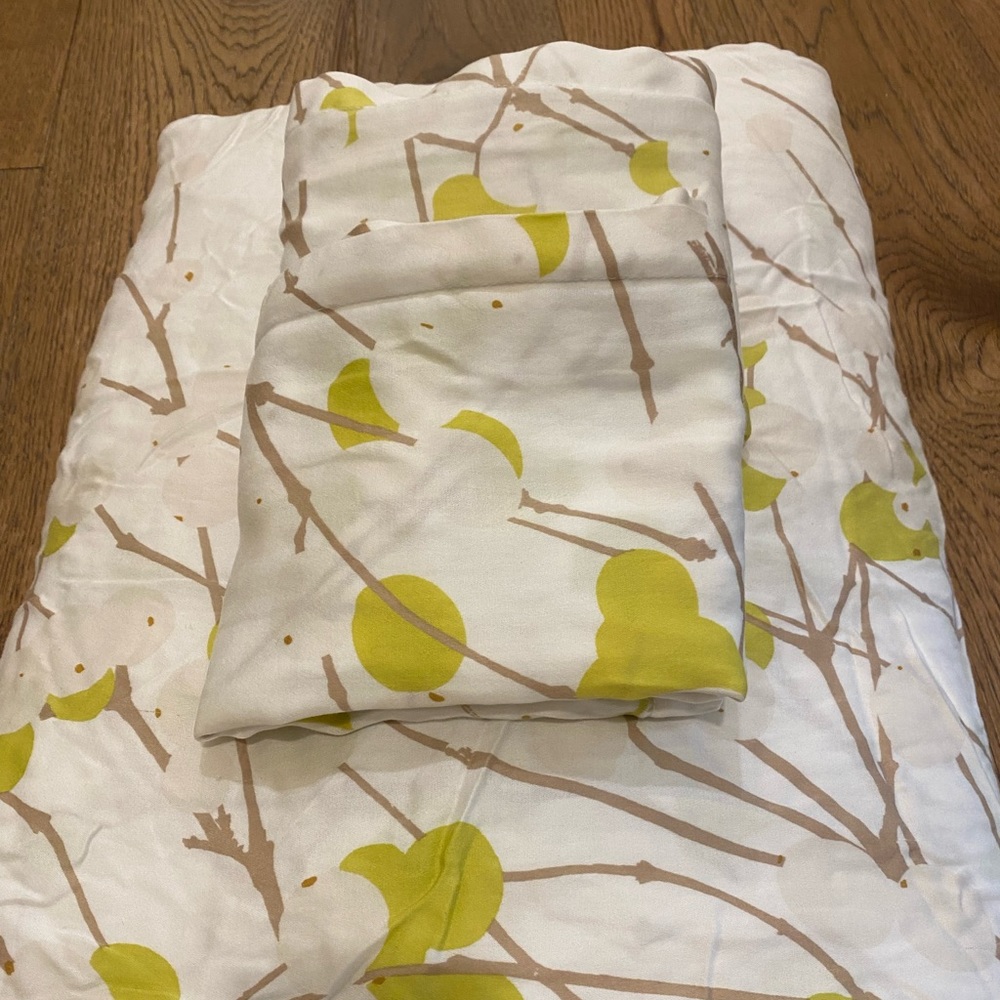 Full/queen duvet cover with matching shams.